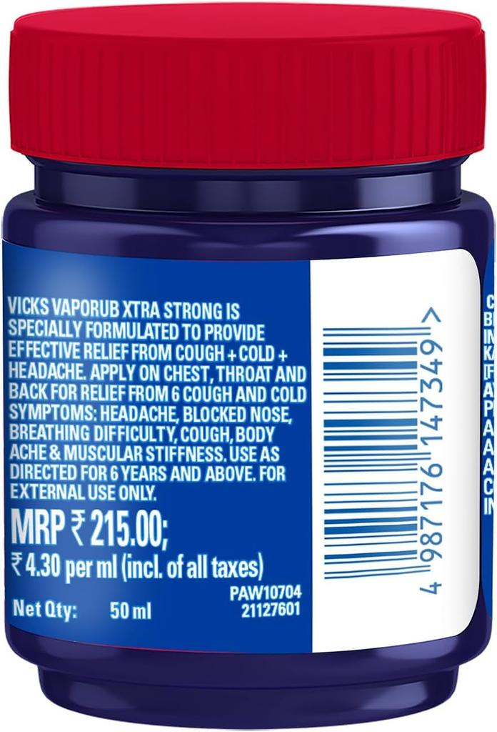 Vicks VapoRub Xtra Strong, 50 Ml