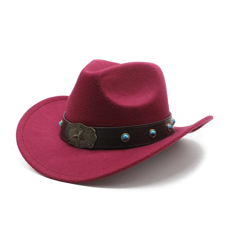 Minority Woolen Hat Men And Women Couple Hat Woolen Western Cowboy Top Hat