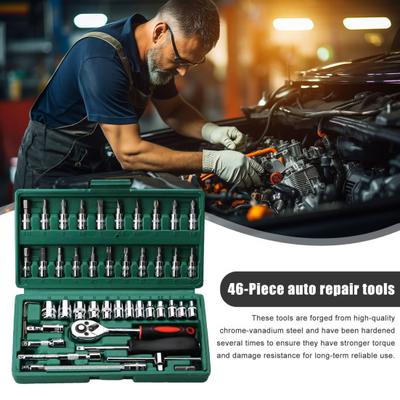 46Pcs Chei Auto Kit Chei Dinamometrice Puternice Instrumente de Reparații Auto pentru Autoturisme Biciclete Motociclete Chei Socluri Hexagonale Kituri pentru PH SL PZ HEX T-Drill