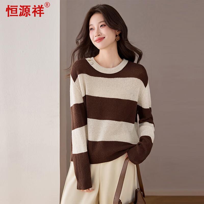 

Hengyuanxiang Women s Pure Wool Round Neck Sweater L (165)