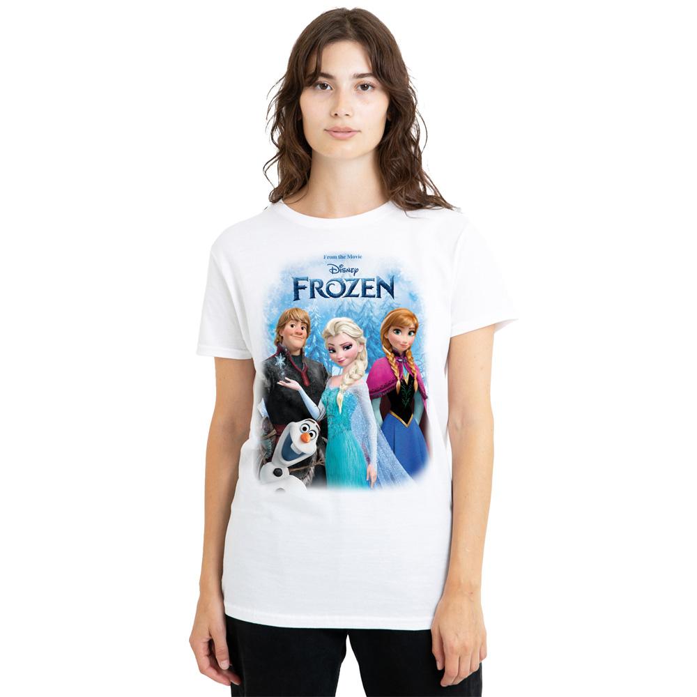 Frozen Womens/Ladies Elsa Anna Kristoff Olaf Poster T-Shirt