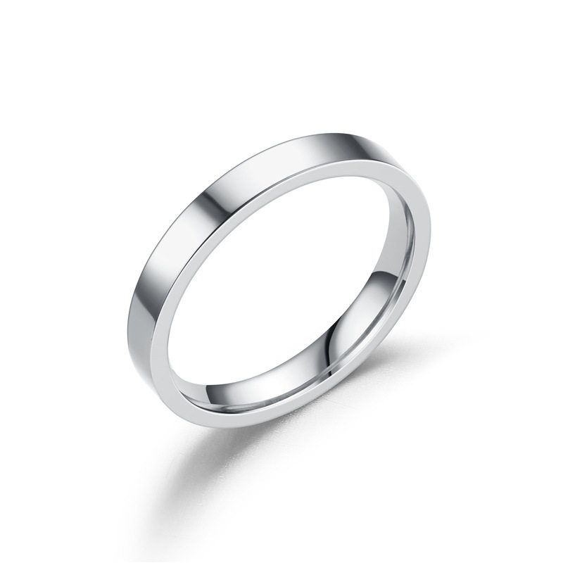 Korean Style Simple Ring Ins 3mm Titanium Steel Glossy Ring Women Couple Ring European and American Cross-Border Foreign Trade Jewelry