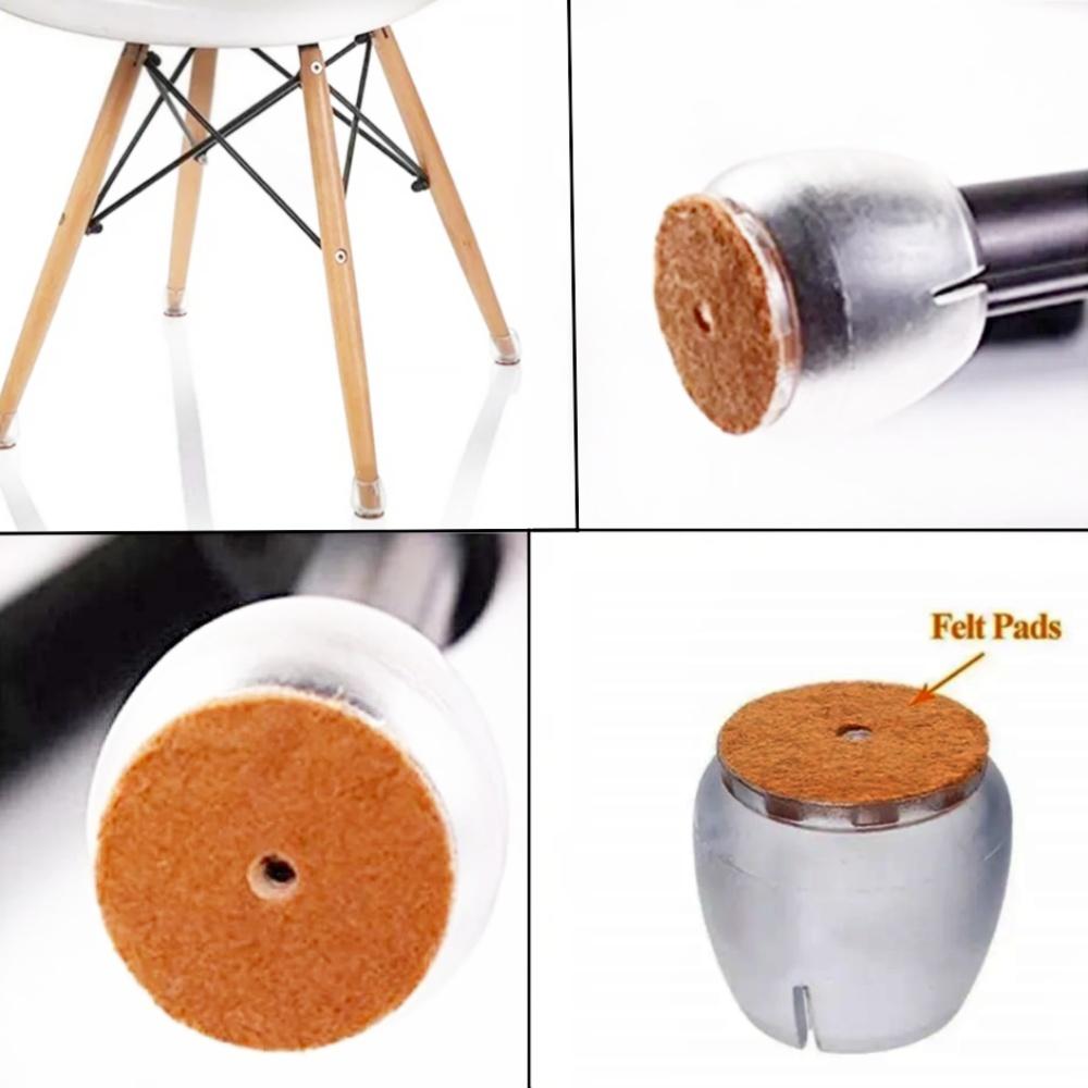 24Pcs Silicone Table Chair Leg Caps Furniture Feet Pads Floor Protector Non-Slip Sofa Table Feet Cap Household Accessories