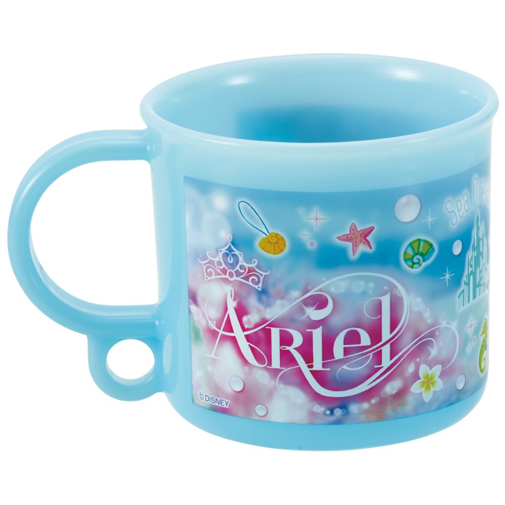 Skater Pahar de prânz din plastic 200ml pentru copii, antibacterian, potrivit pentru mașina de spălat vase, fabricat în Japonia Disney Ariel 24 KE5AAG