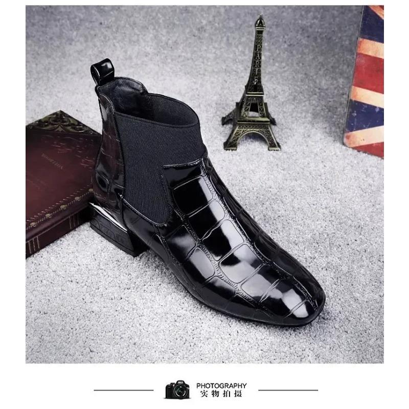 

Lacquer Leather Short Boots Women 2026 New Four Seass British Fashi Plush Comfort Boots Outdoor Walking Casual Shoes 36