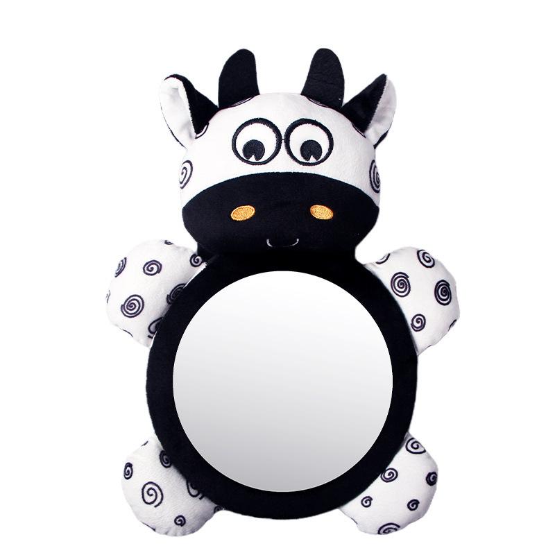Baby Mirror Toys Multi-Function High Contrast Black and White Baby Toy Infant Soft Mirror Tummy Time Easy To Install Infant Toys