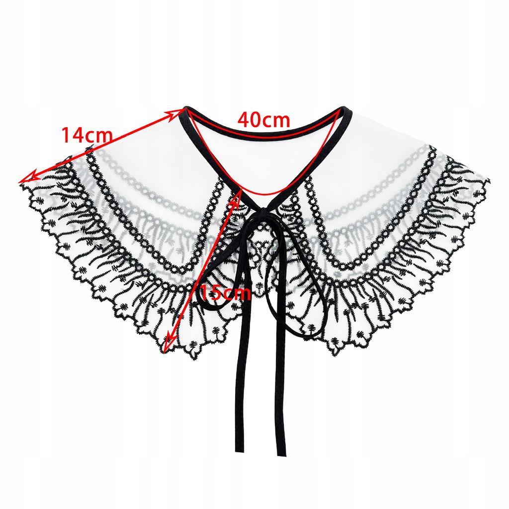 BLACK COLLAR embroidered elegant tied fashionable clothing accessory
