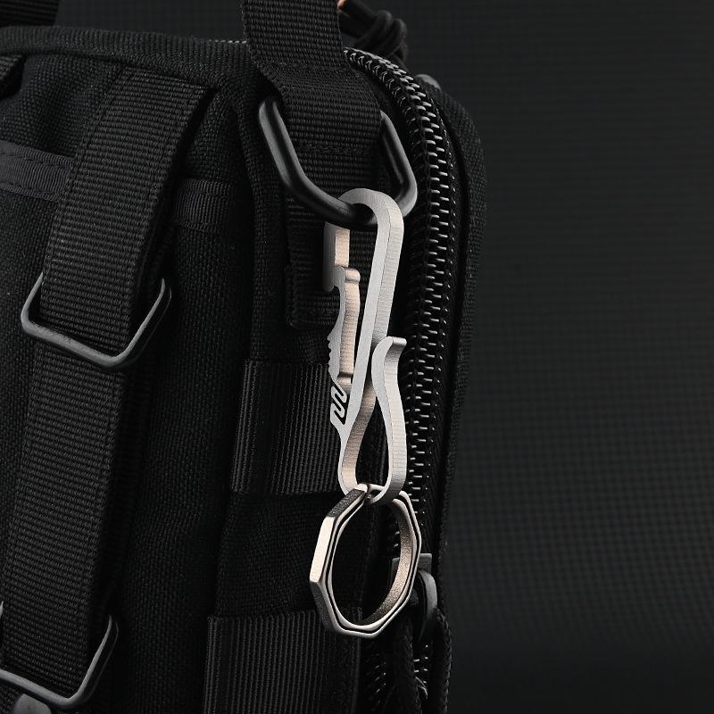 Titanium Phoenix Tail Quick Release Keyring & Backpack Buckle