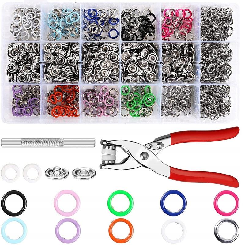 Set di Occhielli Rivetti per Lavorazione Pelle 100X Vari Colori