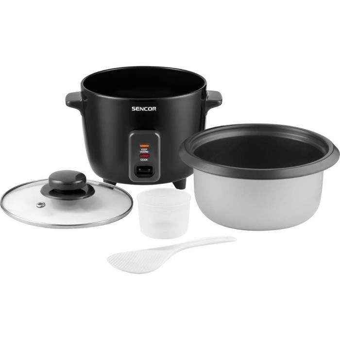 Cuiseur a riz électrique Sencor SRM 0601BK - 0,6 L - Cuisson vapeur automatique - Maintien au chaud - Noir