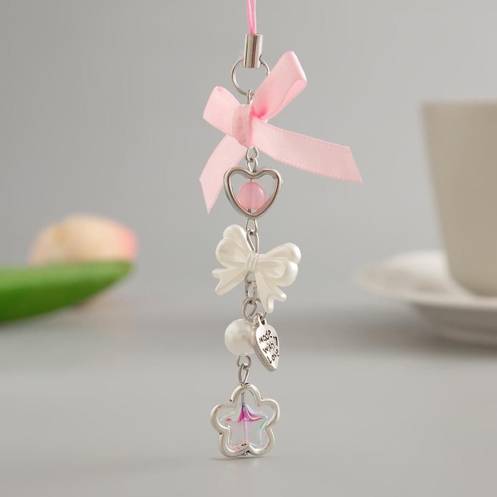 Strawberry Bow Lace-up Phone Chain & Camera Charm Keychain