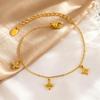 Wind Stainless Steel Zircon Floral Design Bracelet, Sweet Wind Lady Exquisite Jewelry 2771