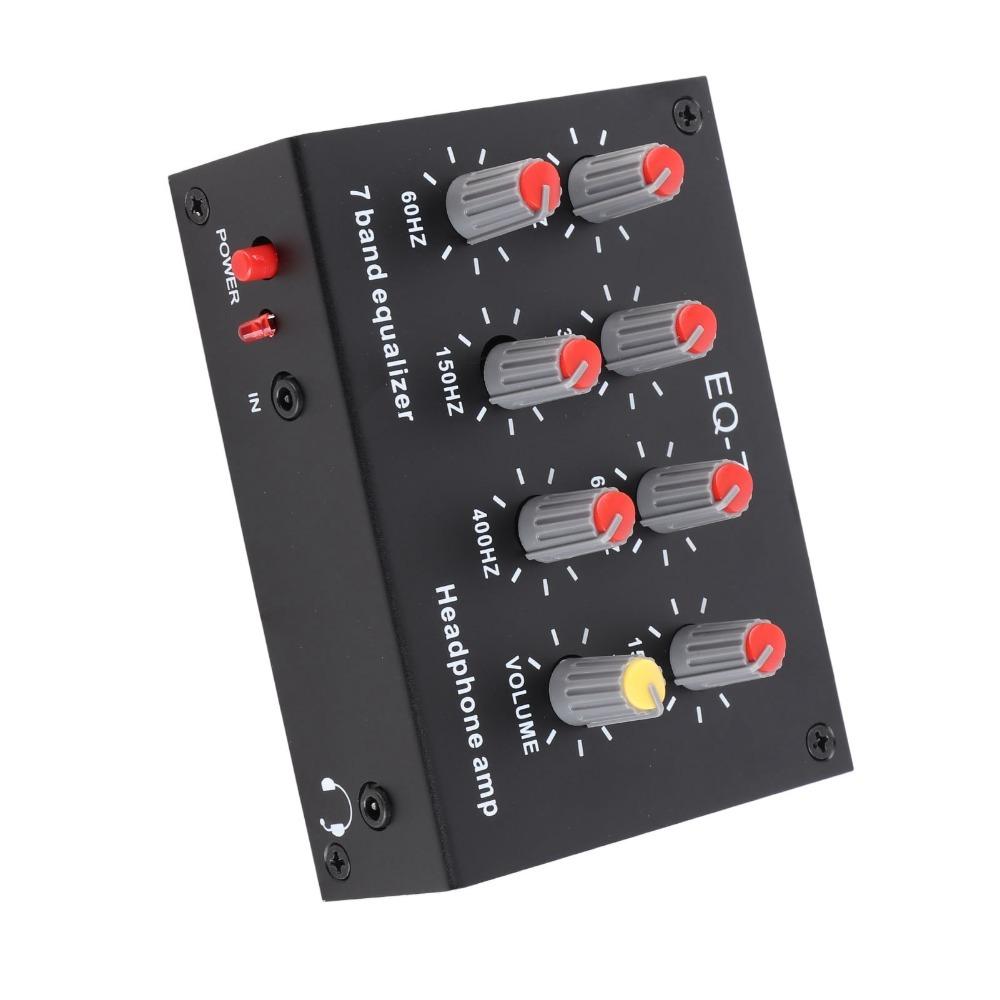 3.5mm 7 Band Equalizer 12dB High Bass Digital Equalizer  Sound Enhancement