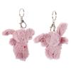 Bag Accessories Plush Bunny Keyring Love Pompom Trinket Plush Rabbit Keychain Plush Rabbit Keyring