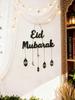 Eid Mubarak Wandhänger Dekor Schwarz Islamische Laterne Mond Stern Ornament für Muslimisches Fest Heimparty Ramadan Kareem Dekoration