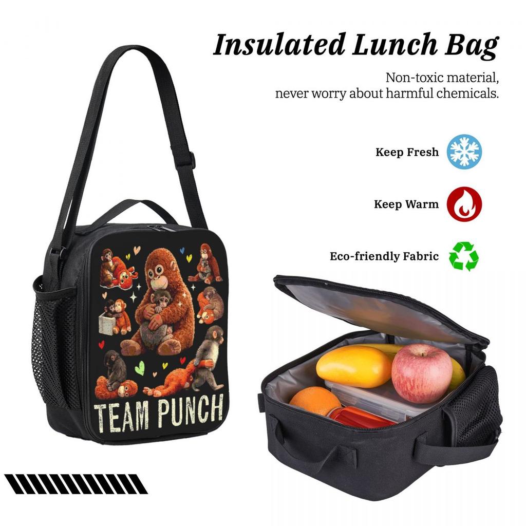 Punch The Monkey Baby Monkey Holding Kids Backpack Lunch Box Pen Bags for Boys Girls Backpacks Lightweight Schoolbag Bookbag Set