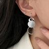 925 Sterling Silver Earrings For Women Trendy Geometric Round Circle Earring Jewelry Prevent Allergy Party Gift Accessories