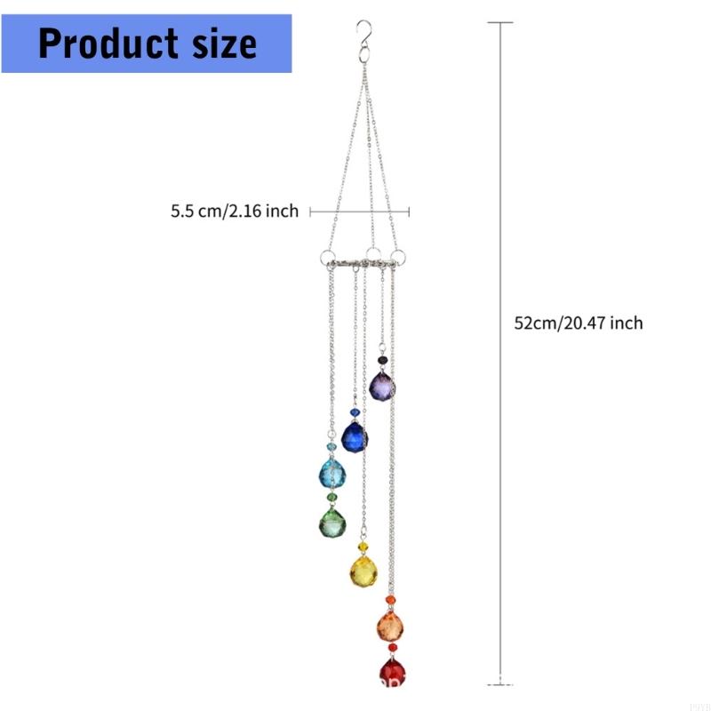 Colorful Crystal Wind Chimes Suncatchers Wall Hanging Ornament for Window and Garden Wedding Decoration Prism Pendants P9YB