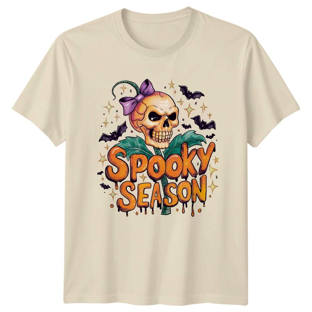 Spooky Season Halloween Holidays Skull Unisexs Unisexs Graphic Tee
