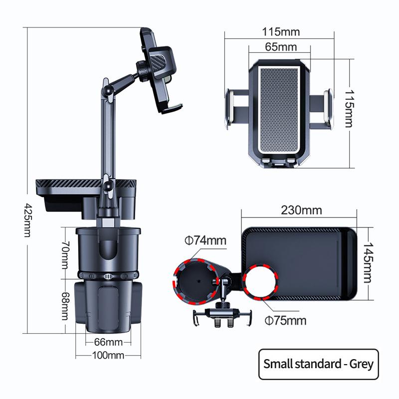 4-in-1 Multi-purpose Car Cup Holder: 360-degree Rotating Car Tray with Mobile Phone Holder and Beverage Holder
