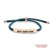Multi-color Woven Rope Bracelet with Engraved Stainless Steel for Mother's Day or Christmas Gift