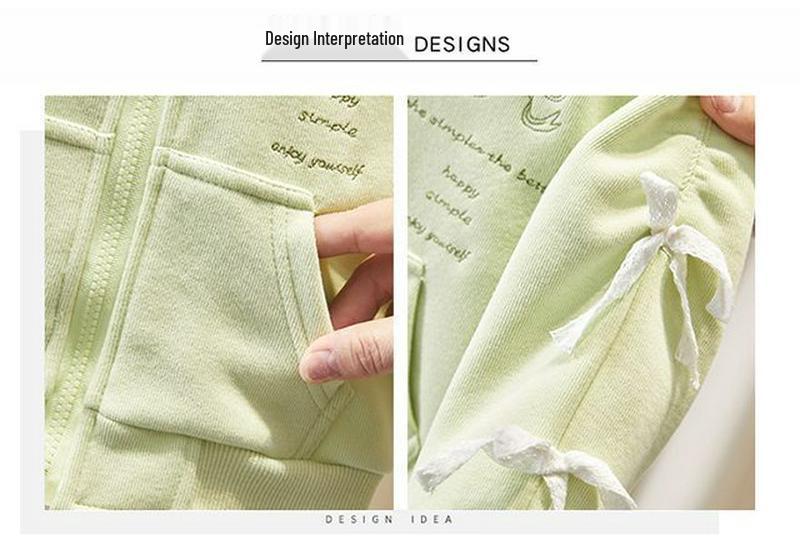 Girls' Casual Sweet Suit - Fresh Autumn Two-Piece Set, Pure Color for Small & Medium Children (2026 New Style)