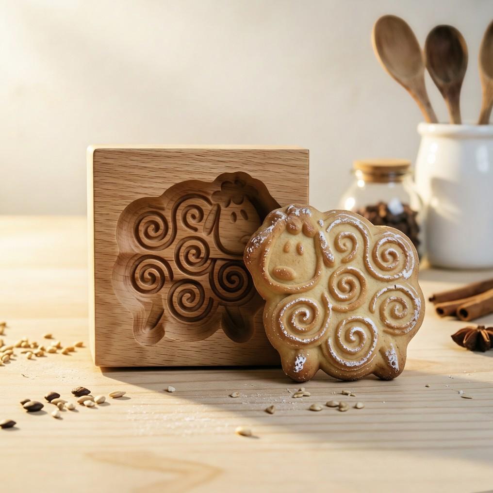 Wooden Gingerbread and Shortbread Cookie Mold Cutter
