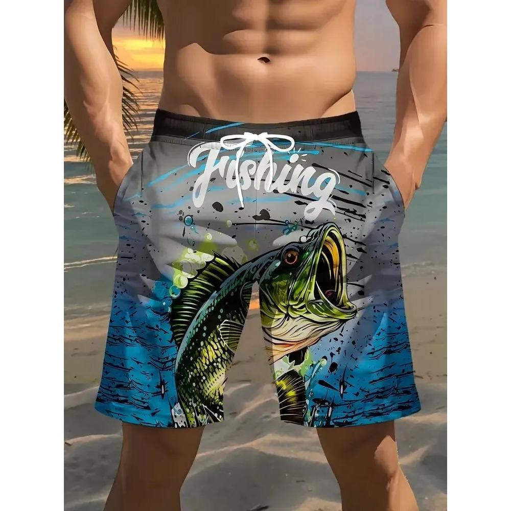 Summer Men's 3D Printed Beach Pants Fashion Versatile Breathable Trend Casual