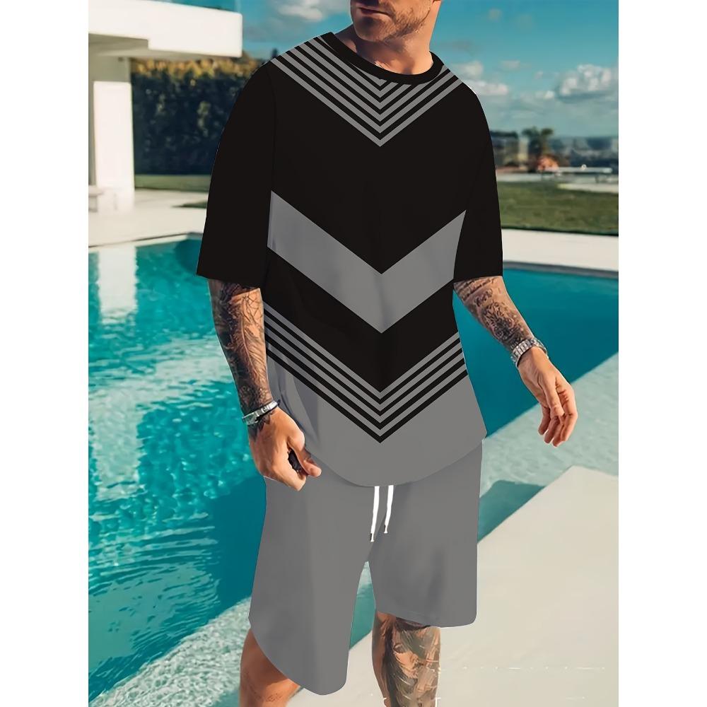 Large 3D digital printed men's summer casual suit