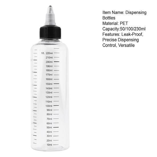 Graduated Squeeze Bottles with Tip Caps Clear Plastic Dispenser for Sauce Oil Paint Glue Leak-Proof Reusable Condiment Bottles for Kitchen Craft Lab