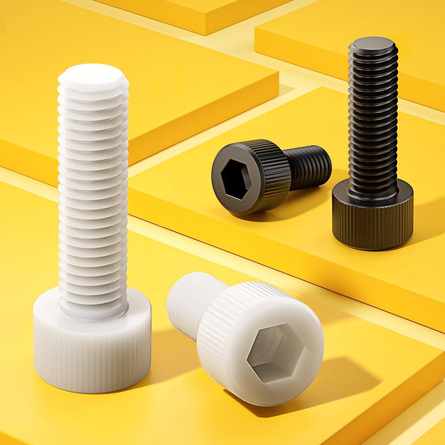 

Nylon Insulating Knurled Hex Socket Cap Screws M3-M12 M12*45 (2 pcs/white)