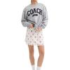 Coach Boyfriend Style Round Neck Letter Print Long Sleeve Sweatshirt Women Sweatshirt Light-Gray CAH74-HGR