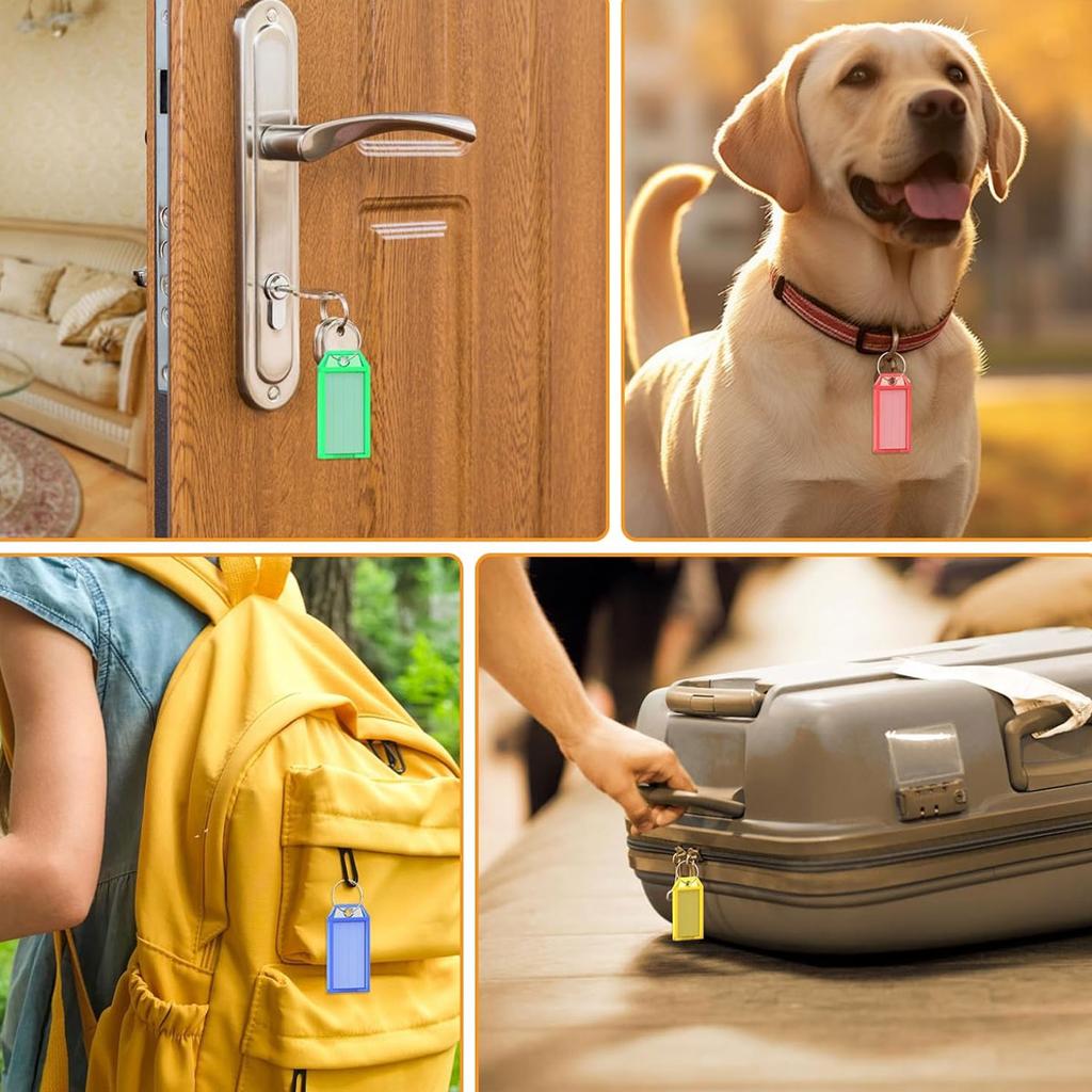20/50PCS Colorful Plastic Flap Key Labels - Durable Double-Sided Marking Keychain Tags for Airport/Hotel Luggage & ID ZSY