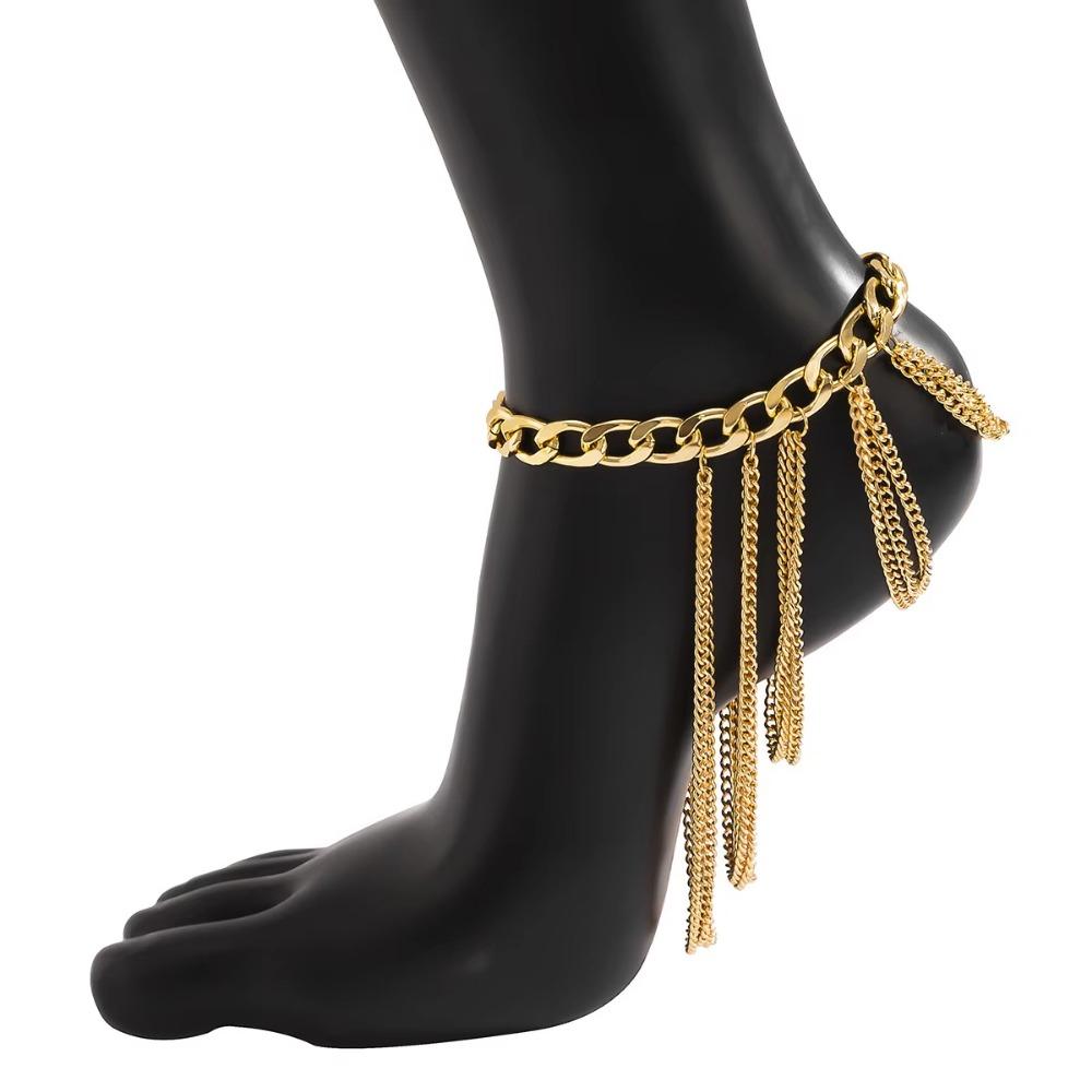 

Long Tassel Punk High Heels Anklet Metal Chain Punk Layered Anklet Chains Wedding Party