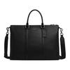 42 Logo Zip Closure Pebble Leather Briefcase Large Men Briefcase Black CY769-QBBK