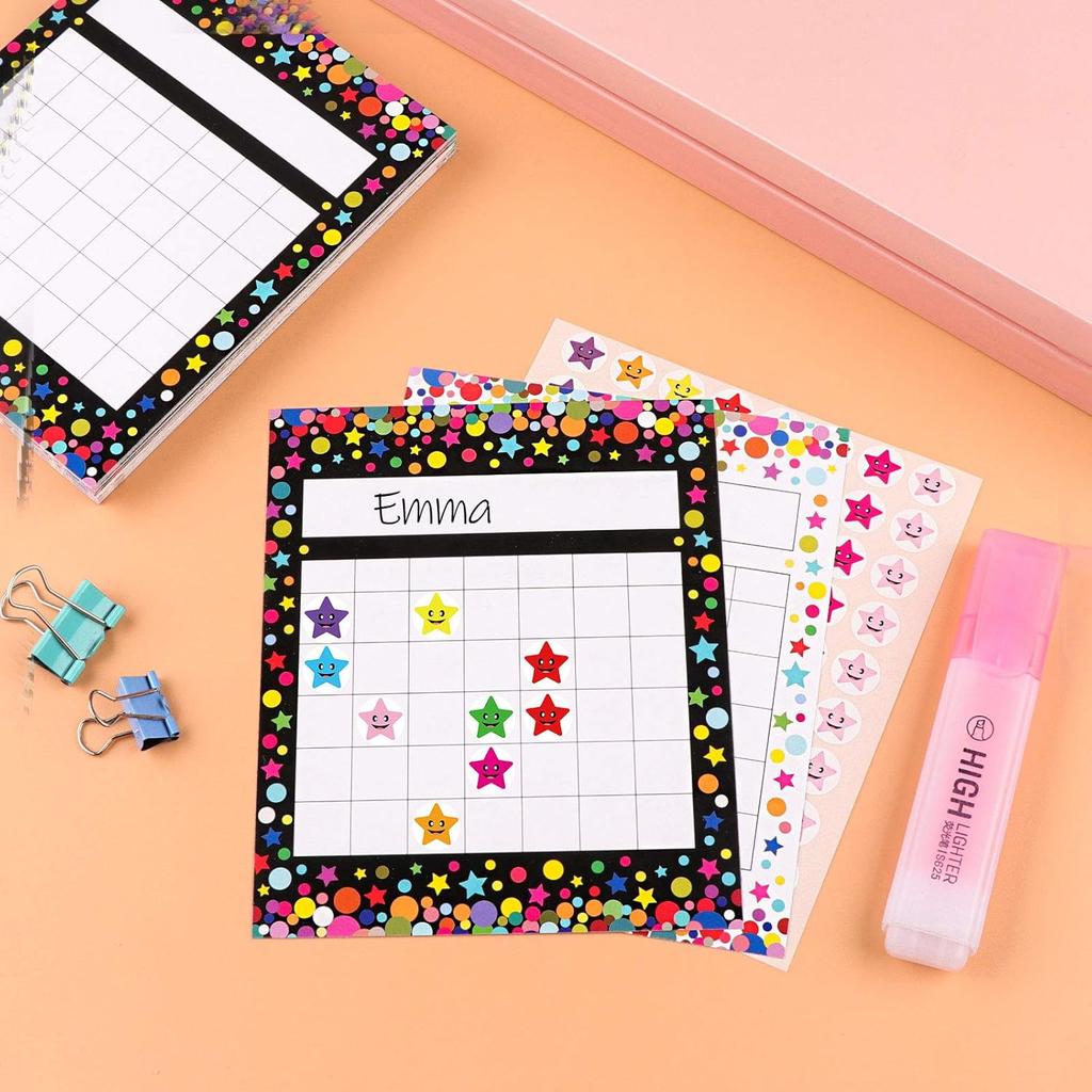 Yoklili 80 Confetti Incentive Chart for Classroom Home with 800 Star Stickers