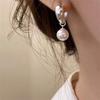 New Cute Pearl Studs Hoop Earrings For Women  Color Eardrop Minimalist Tiny Huggies Hoops Wedding Fashion Jewelry Gift