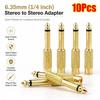 10Pcs 6.35mm 6.35mm To RCA Audio Adapter for Home KTV Audio Use Amplifier Speaker Connection