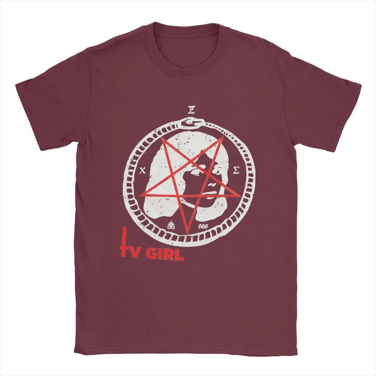 

Футболки для девушек из сериала «Punk T», для мужчин, потрясающие хлопковые футболки с круглым вырезом и коротким рукавом, летняя одежда XXXXXL бордовый