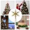 Portable Christmas Golden Tree Top Decoration Golden Star Christmas Tree Top Decoration for Home Holiday Party Decoration