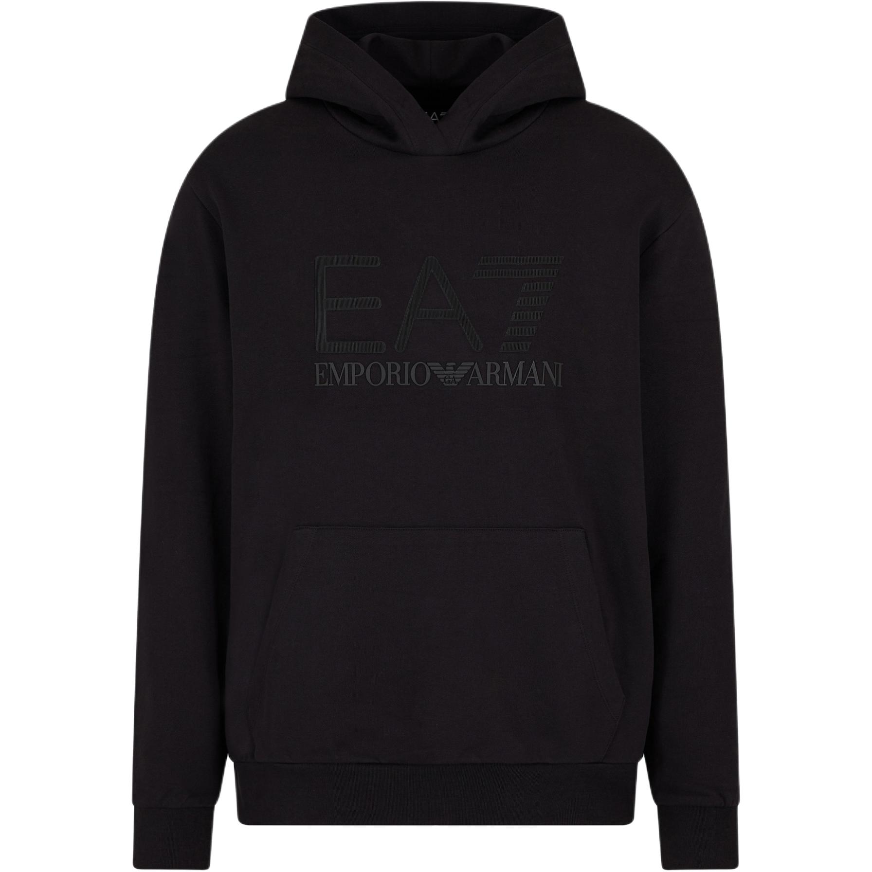 Emporio Armani Худи оверсайз с принтом букв и логотипа FW24 Мужские худи Черный 6DPM22-PJUAZ-1200 L