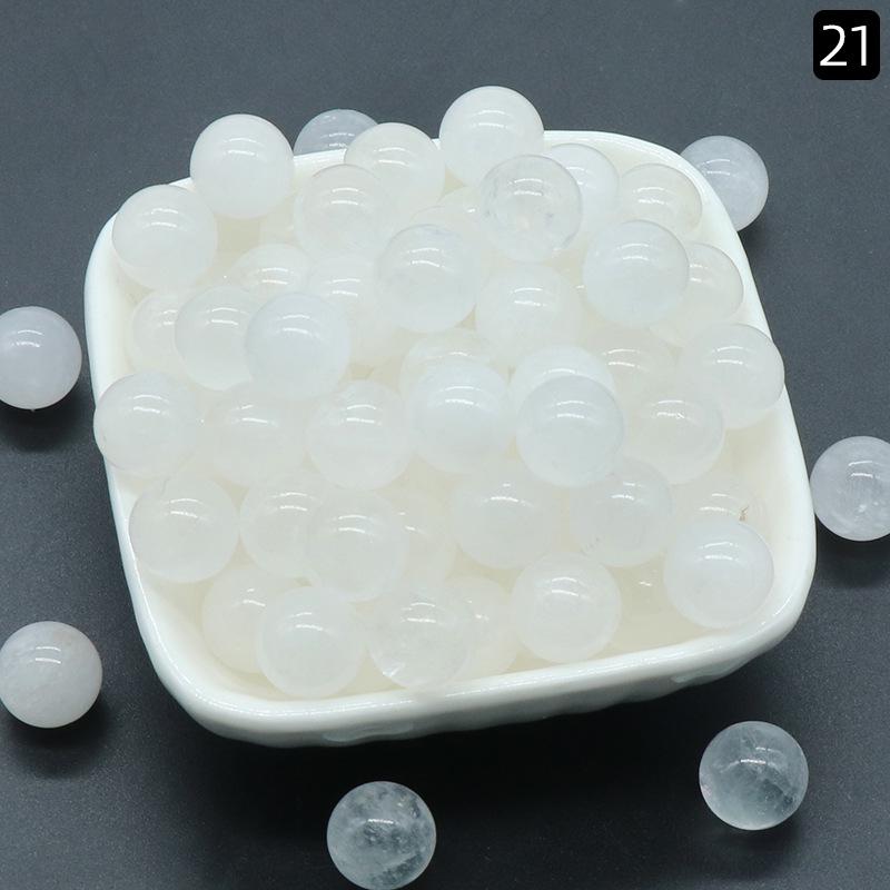 1189-12MM Natural Round Crystal Stone Bead, No Hole, Mini Small Ball for DIY Jewelry and Crafts