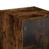 Highboard with Glass Doors Smoked Oak 35 x 37 x 142 cm