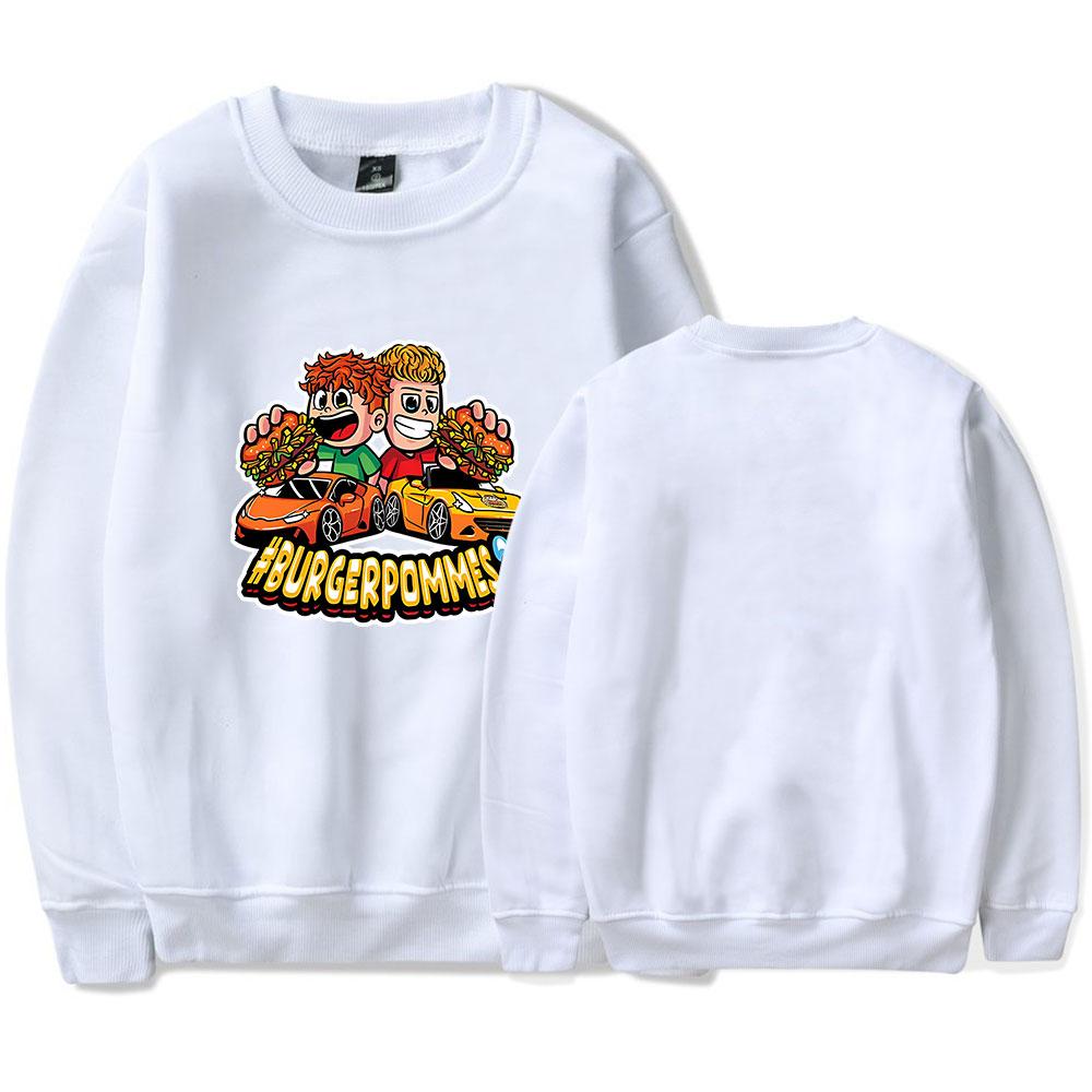 Men's Burgerpommes ICrimax Print Hoodies Round Neck Hooded Sweatshirts Man Pullover Male Top Streetwear Outdoor Tracksuit