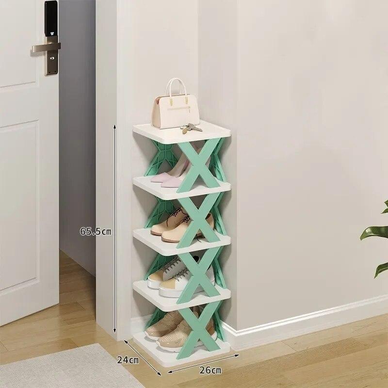 5 Tier New Simple Shoe Rack Multi-folding Space-saving DIY Home Organizer Multifunctional Economic Storage Shoe Rack