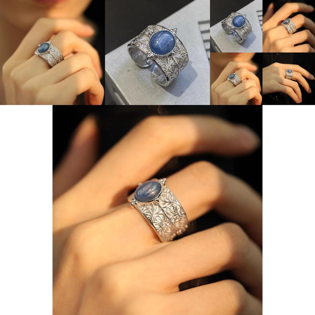 Vintage Retro Breiter Verstellbarer Geometrischer Kupferring für Damen