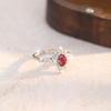 Light Luxury Natural Crystal Stone Bead Opening Ring S925 Sterling Silver Women's Temperament Versatile Snowflake Small Fresh Ring Fashion Gift