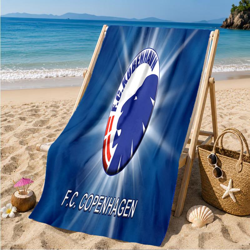 Copenhagen Lion Emblem Beach Towel Microfiber Beach Towel, Lightweight and Quick-Dry, for Summer Travel, Swimming Pool Fan Birthday Gift