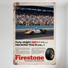Vintage Firestone Tire Racing Metal Tin Sign Rustic Aged Race Track Grandstand 8 Race Car Art Wall Decor for Man Cave Bar Cafe