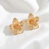 European and American Jewelry Pleated Texture Design Flower Earrings Stud Earrings High-end Earrings Women's Jewelry